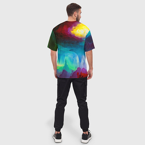 Мужская футболка оверсайз Девушка на планете бурь / 3D-принт – фото 4