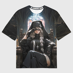 Футболка оверсайз мужская Монашка 2b от нейросети, цвет: 3D-принт