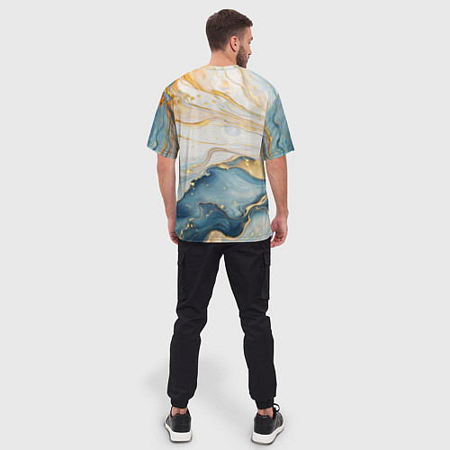 Мужская футболка оверсайз Мраморная абстракция / 3D-принт – фото 4