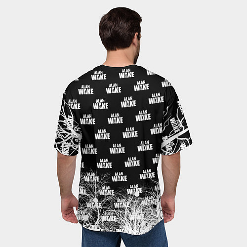 Мужская футболка оверсайз Алан Вейк узор / 3D-принт – фото 4