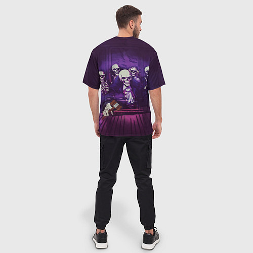 Мужская футболка оверсайз Скелеты Призраки в Суде - Phonk / 3D-принт – фото 4