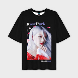 Футболка оверсайз мужская Blackpink Rose Red Kimono, цвет: 3D-принт