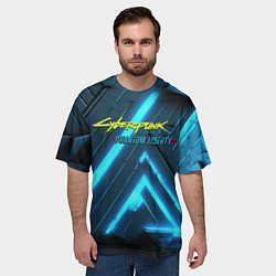 Футболка оверсайз мужская Cyberpunk neon style, цвет: 3D-принт — фото 2