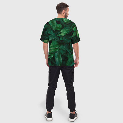 Мужская футболка оверсайз Горилла в кустах джунгли / 3D-принт – фото 4