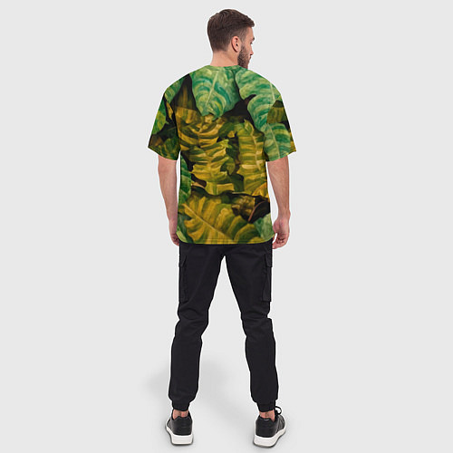 Мужская футболка оверсайз Обезьяна в джунглях / 3D-принт – фото 4