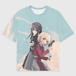 Мужская футболка оверсайз Takina Inoue and Chisato Nishikigi - Lycoris Recoi