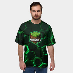 Футболка оверсайз мужская Minecraft Logo Плиты, цвет: 3D-принт — фото 2