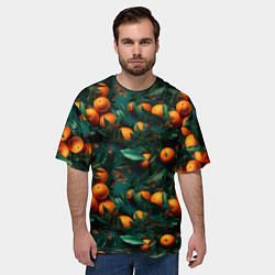 Футболка оверсайз мужская Яркие апельсины, цвет: 3D-принт — фото 2