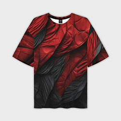 Футболка оверсайз мужская Red black texture, цвет: 3D-принт