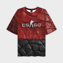 Мужская футболка оверсайз CS GO red black texture