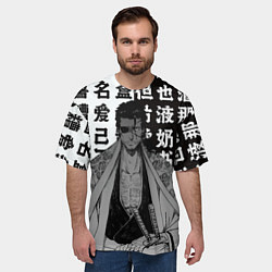 Футболка оверсайз мужская Самурай Сюнсуй Кераку - Блич, цвет: 3D-принт — фото 2