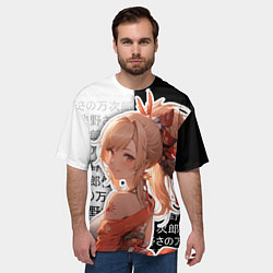 Футболка оверсайз мужская Ёимия - геншин импакт - иероглифы, цвет: 3D-принт — фото 2