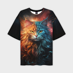 Мужская футболка оверсайз Сердитый котик