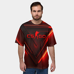 Футболка оверсайз мужская CS GO red light, цвет: 3D-принт — фото 2