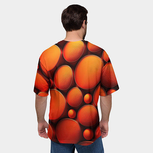 Мужская футболка оверсайз Оранжевы е круглые плиты / 3D-принт – фото 4