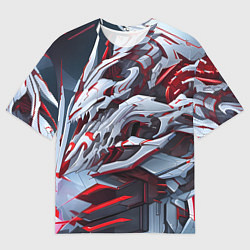 Футболка оверсайз мужская Череп киберпанк, цвет: 3D-принт