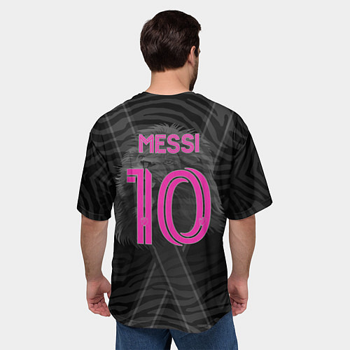 Мужская футболка оверсайз Лионель Месси Интер Майами / 3D-принт – фото 4