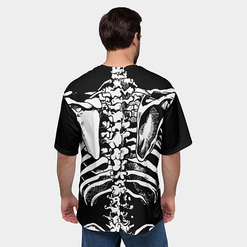 Мужская футболка оверсайз Skeleton ribs / 3D-принт – фото 4