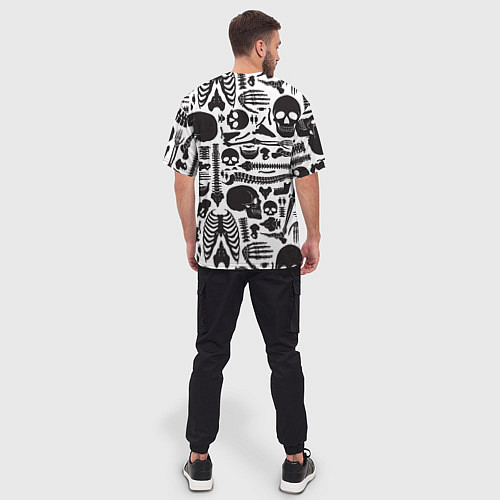 Мужская футболка оверсайз Human osteology / 3D-принт – фото 4