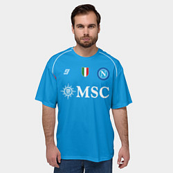 Футболка оверсайз мужская Виктор Осимхен Наполи форма 2324 домашняя, цвет: 3D-принт — фото 2