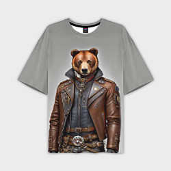 Мужская футболка оверсайз Cool bear - steampunk - neural network