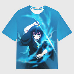 Футболка оверсайз мужская Клинок рассекающий демонов: Токито, цвет: 3D-принт