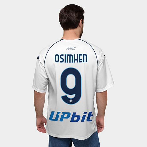 Мужская футболка оверсайз Виктор Осимхен Наполи форма 2324 гостевая / 3D-принт – фото 4
