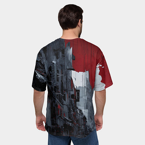 Мужская футболка оверсайз Мобильный воин / 3D-принт – фото 4