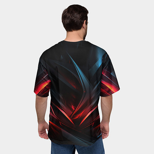 Мужская футболка оверсайз CS GO dark red black / 3D-принт – фото 4