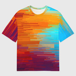 Мужская футболка оверсайз Цветной глитч