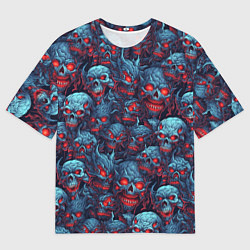 Мужская футболка оверсайз Monster skulls pattern