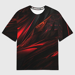 Футболка оверсайз мужская Black red background, цвет: 3D-принт