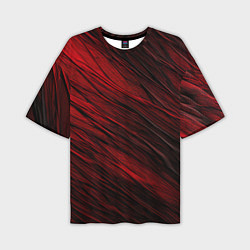 Мужская футболка оверсайз Black red texture