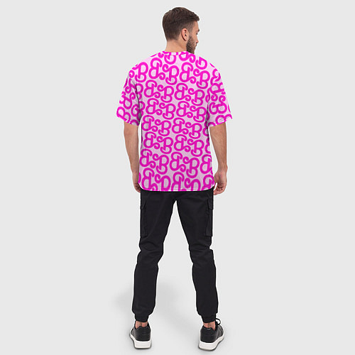 Мужская футболка оверсайз Логотип Барби - буква B / 3D-принт – фото 4