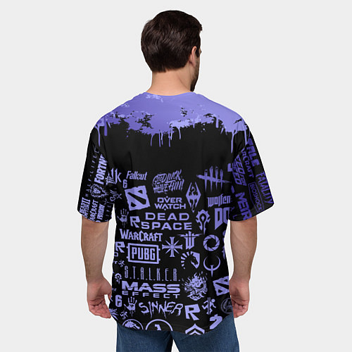 Мужская футболка оверсайз Games pattern / 3D-принт – фото 4