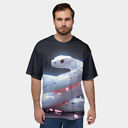 Футболка оверсайз мужская Лунный змей, цвет: 3D-принт — фото 2