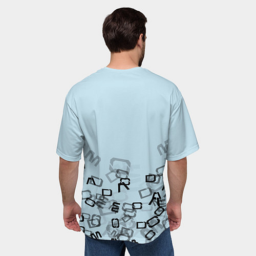 Мужская футболка оверсайз Omoda letters pattern / 3D-принт – фото 4