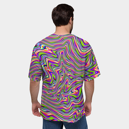 Мужская футболка оверсайз В полоску триппи / 3D-принт – фото 4
