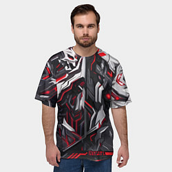 Футболка оверсайз мужская Киберпанк доспехи, цвет: 3D-принт — фото 2