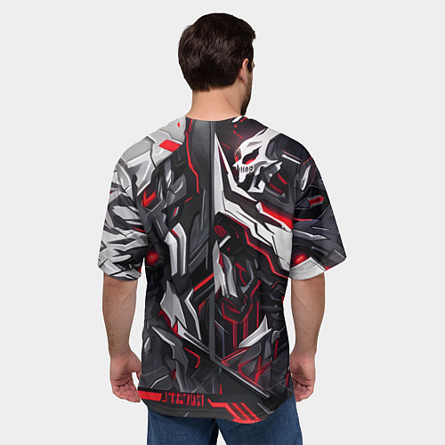 Мужская футболка оверсайз Киберпанк доспехи / 3D-принт – фото 4