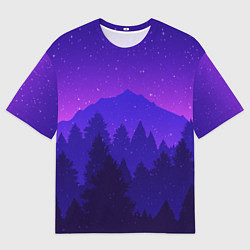 Футболка оверсайз мужская Рассвет в хвойном лесу, цвет: 3D-принт