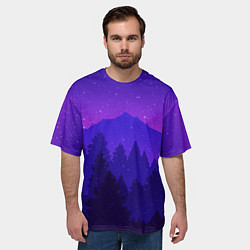 Футболка оверсайз мужская Рассвет в хвойном лесу, цвет: 3D-принт — фото 2