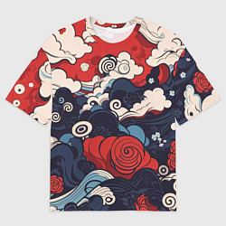 Футболка оверсайз мужская Узоры в Японском стиле, цвет: 3D-принт