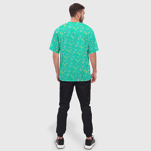 Мужская футболка оверсайз Морские звёзды, ракушки / 3D-принт – фото 4