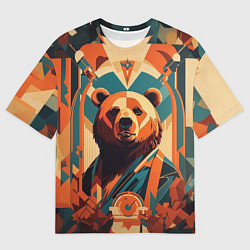 Мужская футболка оверсайз Гордый медведь