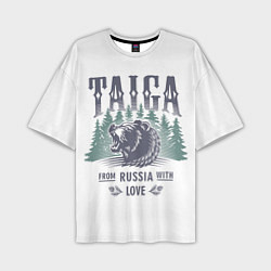 Мужская футболка оверсайз Тайга - из России с любовью