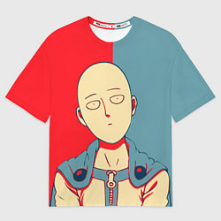 Футболка оверсайз мужская Saitama hero face, цвет: 3D-принт