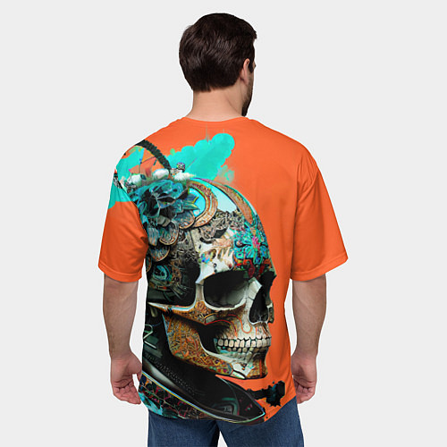 Мужская футболка оверсайз Art skull - irezumi - Japan / 3D-принт – фото 4