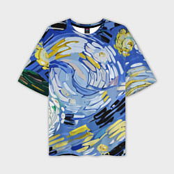 Футболка оверсайз мужская Облака в стиле Ван Гога, цвет: 3D-принт