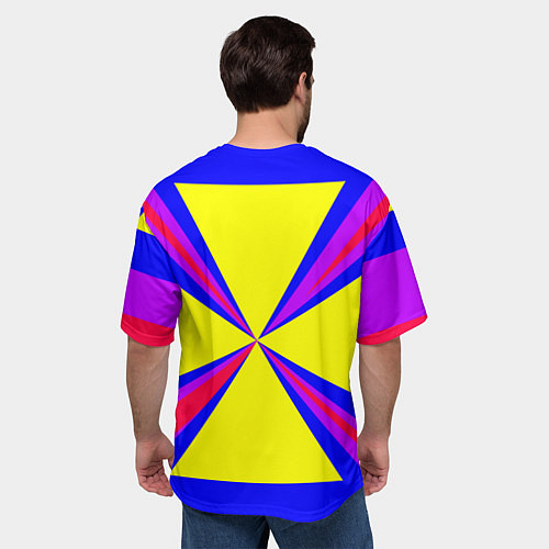 Мужская футболка оверсайз Абстракция геометрическая / 3D-принт – фото 4